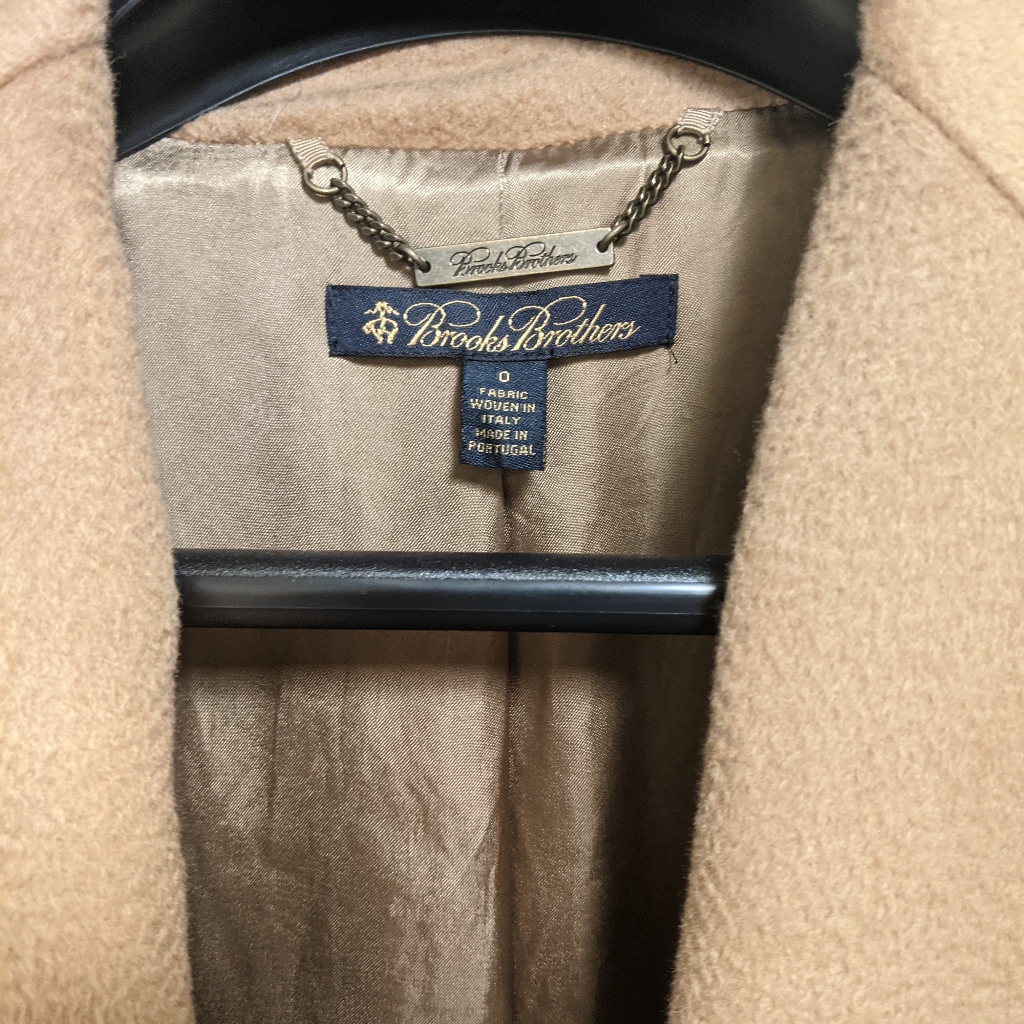 Brooks Brothers Camel Wool Coat Size Small